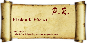 Pickert Rózsa névjegykártya